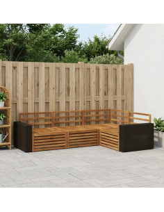 Set di divani da esterno 4 pcs Naturale 255,5 x 176,5 x 73 cm