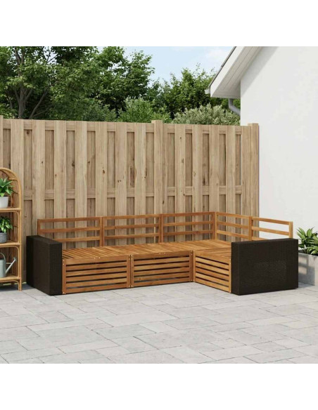 Set di divani da esterno 4 pcs Naturale 255,5 x 176,5 x 73 cm