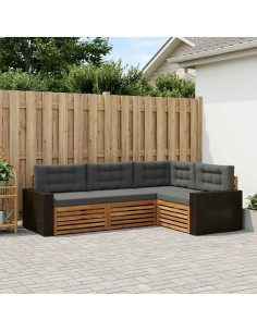 Set di divani da esterno 4 pcs Naturale e Antracite