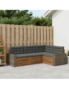 Set di divani da esterno 4 pcs Naturale e Antracite