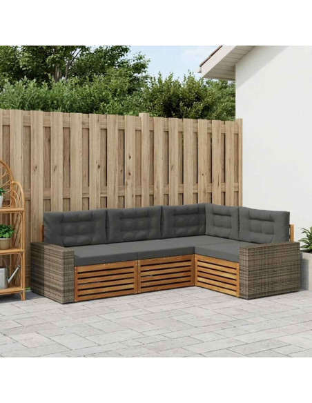 Set di divani da esterno 4 pcs Naturale e Antracite