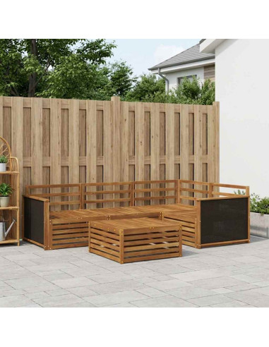 Set di divani da esterno 5 pcs Naturale 79 x 79 x 37 cm