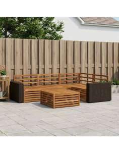 Set di divani da esterno 5 pcs Naturale 79 x 79 x 37 cm