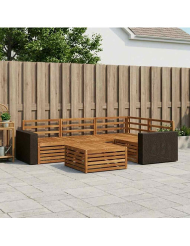 Set di divani da esterno 5 pcs Naturale 79 x 79 x 37 cm