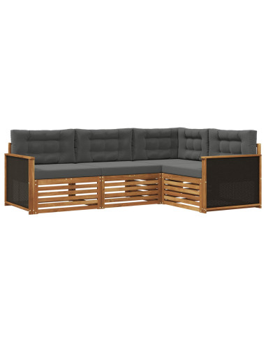 Set di divani da esterno 4 pcs Naturale e Antracite
