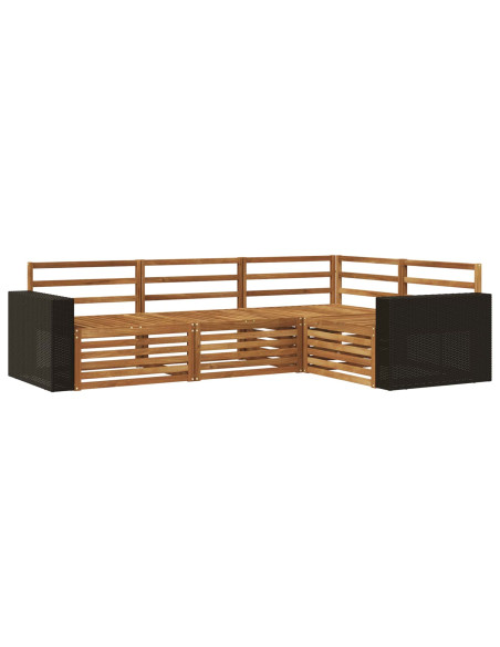 Set di divani da esterno 4 pcs Naturale 255,5 x 176,5 x 73 cm