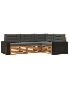 Set di divani da esterno 4 pcs Naturale e Antracite 2