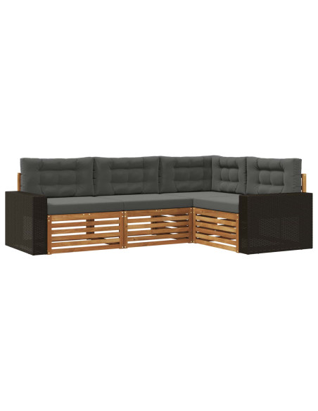 Set di divani da esterno 4 pcs Naturale e Antracite