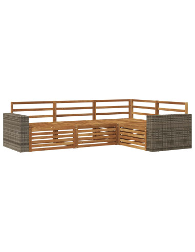Set di divani da esterno 4 pcs Naturale 255,5 x 176,5 x 73 cm
