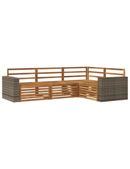 Set di divani da esterno 4 pcs Naturale 255,5 x 176,5 x 73 cm