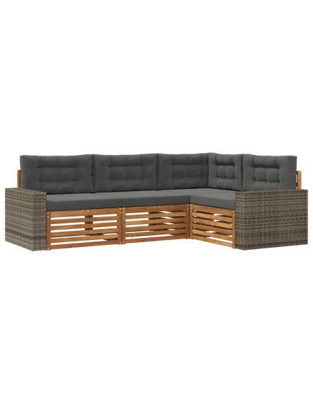 Set di divani da esterno 4 pcs Naturale e Antracite