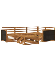 Set di divani da esterno 5 pcs Naturale 79 x 79 x 37 cm 2