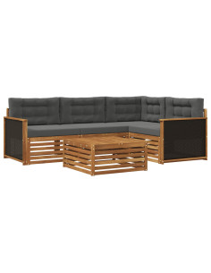 Set di divani da esterno 5 pcs Naturale e Antracite 2