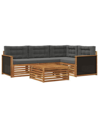 Set di divani da esterno 5 pcs Naturale e Antracite