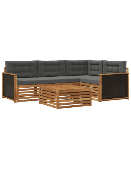 Set di divani da esterno 5 pcs Naturale e Antracite