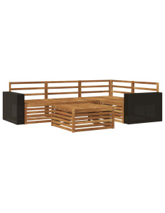 Set di divani da esterno 5 pcs Naturale 79 x 79 x 37 cm 2