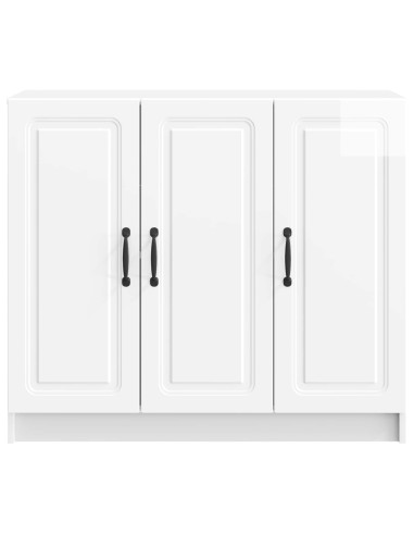 Credenza Bianco Lucido 89 x 34,5 x 77 cm Legno ingegnerizzato