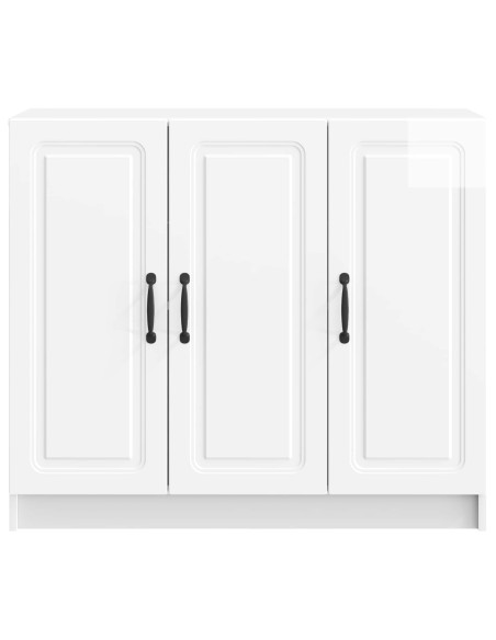 Credenza Bianco Lucido 89 x 34,5 x 77 cm Legno ingegnerizzato