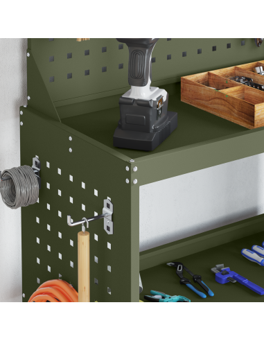 Carrello per Attrezzi con ruota Verde oliva 65 x 35 x 111 cm
