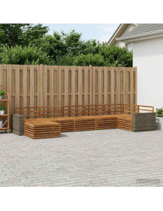 Set di divani da esterno 7 pcs Naturale