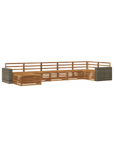 Set di divani da esterno 7 pcs Naturale 2