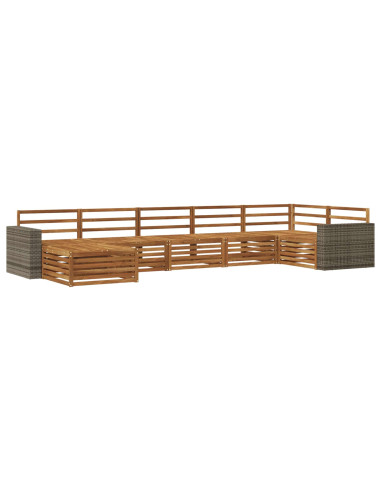 Set di divani da esterno 7 pcs Naturale