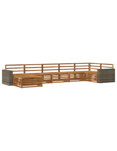 Set di divani da esterno 7 pcs Naturale