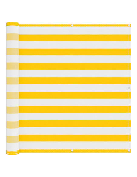 Schermo da balcone Giallo e Bianco 110 x 700 cm Tessuto Oxford