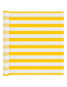 Schermo da balcone Giallo e Bianco 120 x 200 cm 2