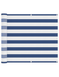 Schermo da balcone Blu e Bianco 100 x 400 cm Tessuto Oxford 2