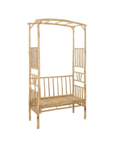 Arco da Giardino con Panchina Naturale 115 x 50 x 205 cm Bambù 2
