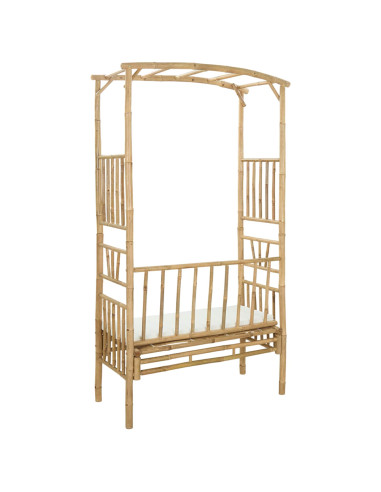 Arco da Giardino con Panchina Naturale 115 x 50 x 205 cm Bambù