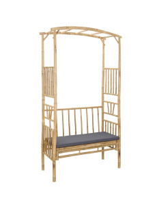 Arco da Giardino con Panchina Naturale 115 x 50 x 205 cm Bambù 2