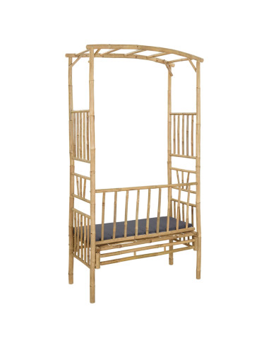 Arco da Giardino con Panchina Naturale 115 x 50 x 205 cm Bambù