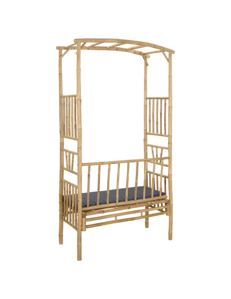 Arco da Giardino con Panchina Naturale 115 x 50 x 205 cm Bambù