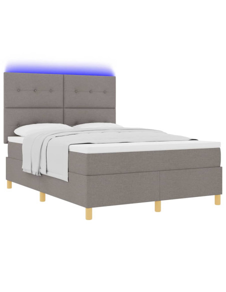 Letto a Sorgente LED con materasso Talpa 140 x 200 cm Tessuto