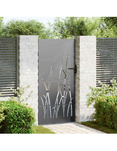 Cancello da giardino con blocco Nero 85 x 175 cm