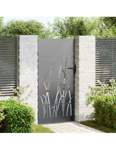 Cancello da giardino con blocco Nero 85 x 175 cm