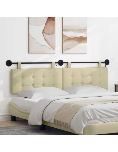 Testiera sospesa Con luce LED Crema Similpelle