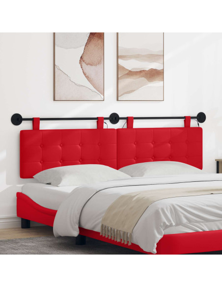 Testiera sospesa Con luce LED Rosso Similpelle