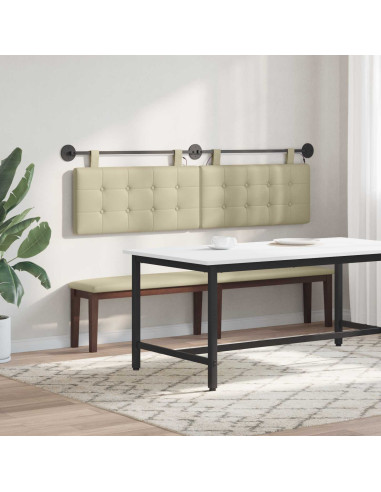 Testiera sospesa Con luce LED Crema Similpelle