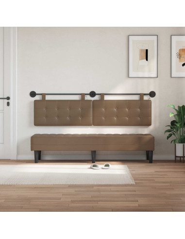 Testiera sospesa Con luce LED Cappuccino Similpelle