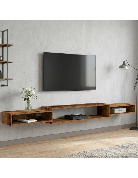 Mobile TV da Parete A parete Legno antico 220 x 28 x 21 cm