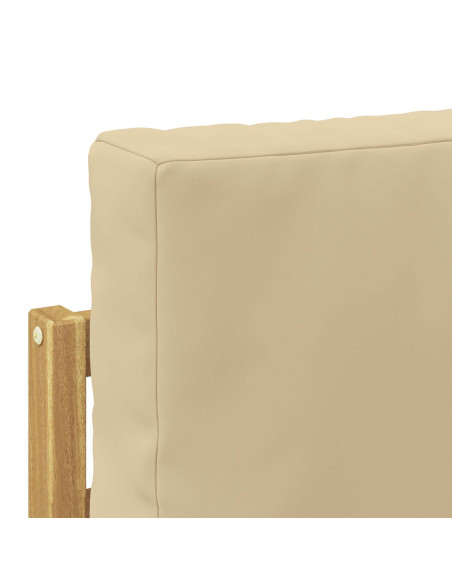 Set di divani da esterno 3 pcs Bianco e Beige Poliestere