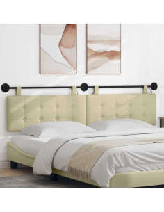 Testiera sospesa Con luce LED Crema Similpelle