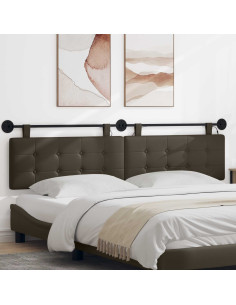 Testiera sospesa Con luce LED Grigio Similpelle