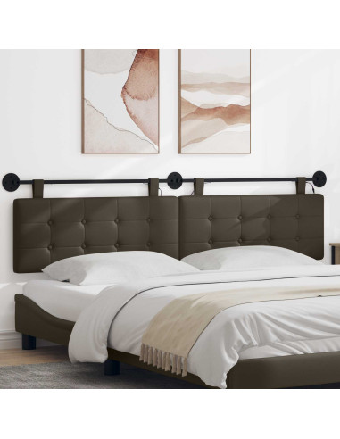 Testiera sospesa Con luce LED Grigio Similpelle