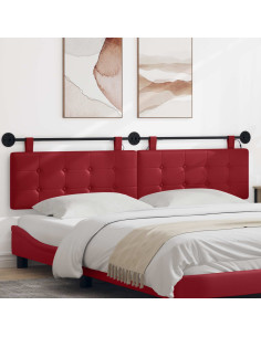 Testiera sospesa Con luce LED Rosso Vino Similpelle