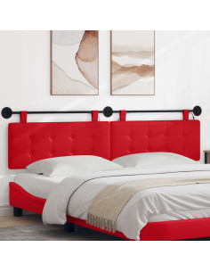 Testiera sospesa Con luce LED Rosso Similpelle