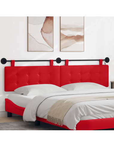 Testiera sospesa Con luce LED Rosso Similpelle